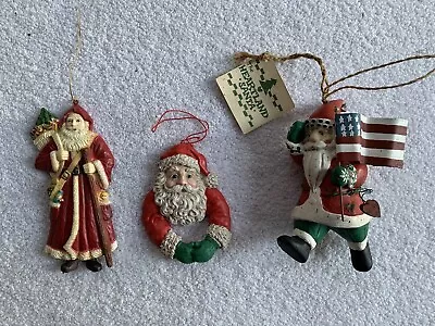 Midwest Of Cannon Falls Heartland Santa Claus Christmas Ornaments Lot Of 3 VGUC • $22.05