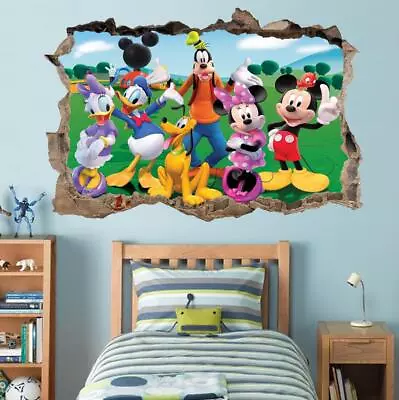 Mickey Mouse Clubhouse 3D Smashed Wall Decal Wall Sticker Art Mural Disney FS • $24.05