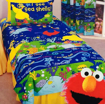Sesame Street Quilt Doona Duvet Cover Set Boys Girls Bedding Kids Elmo Big Bird • $31.78