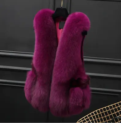 Mink Fur Jacket Sleeveless Fur Vest Coat Women High Quality Warm Short Jacket • $402.73