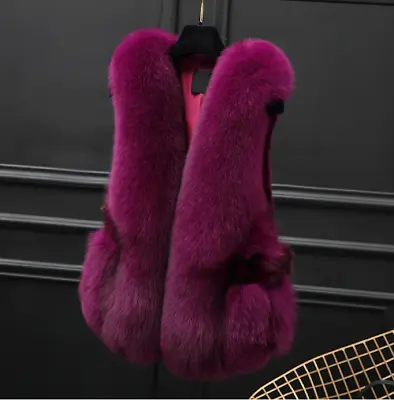 Women Mink Fur Jacket Sleeveless Fur Vest Coat High Quality Warm Short Jacket • $344.56