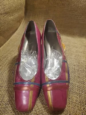 Margaret Jerrold VTG 80s 90s Multicolor Tone Deco Pumps 7 M  It Could Fit 7N.  • $35