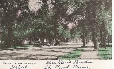 1908 Postcard University Avenue Minneapolis street Scene Antique Car • $2.25