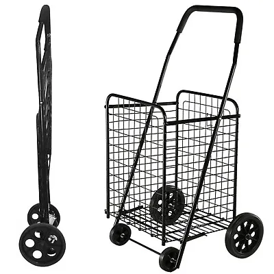 90lbs Folding Shopping Carts With Wheels Utility Cart Grocery Cart Laundry • $41.19