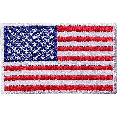 USA Flag Embroidered Iron / Sew On American Patch United States Of America Badge • £2.79