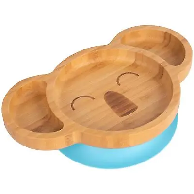 Tiny Dining Blue Koala Bamboo Baby Suction Plate Toddler Weaning Feeding Set • £13