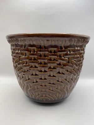 Haeger Planter Basketweave~Dark Brown • $21.12