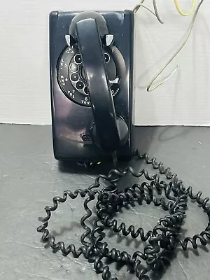 Bell Systems Western Electric Rotary Wall Phone A/B 554 1957 Black • $99