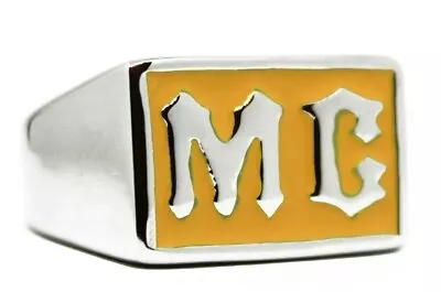 MC Gold Yellow Motorcycle Club Biker Ring Sz 791011121315 • $15.99