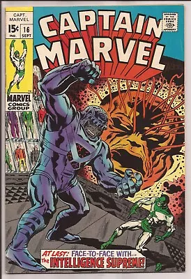 Captain Marvel #16 VF- 7.5 O-W Pages (1968 1st Series) • $30