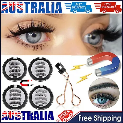$11.98 • Buy Natural Magnetic Eyelashes Set Curler Clip Quantum Kit False Eye Lashes Tool Set
