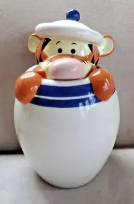 Disney Winnie The Pooh Tigger Peek A Boo Cookie Jar Canister Blue Rare • $37.99