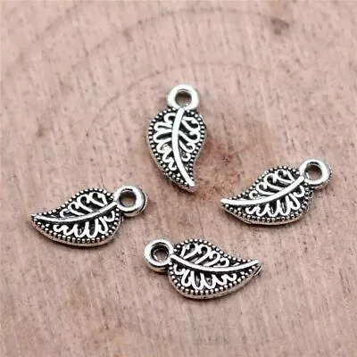 Metal Tree Leaf Charms For Jewellery Making Pendants X20 Autumn  10x5mm • £2.89