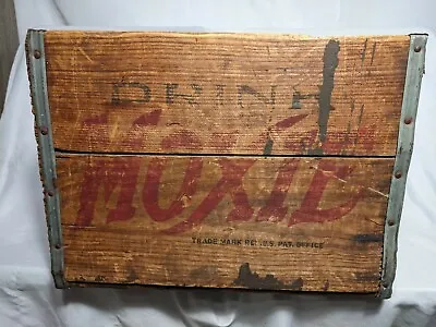 Vintage Moxie Wooden Crate Steel Banded Sides One Dozen • $210.76