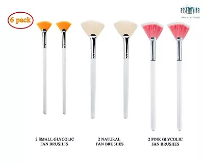 Mask Fan Brush Facial Applicator Soft Glycolic  Set Of 6 Brushes By Essenavita • $12