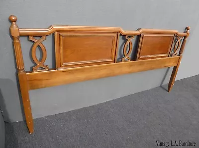 Vintage Mid Century Modern Solid Cherry Wood King Headboard • $575