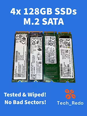 Mixed Lot Of (4) 128GB SATA M.2 128 GB M.2 Solid State Drives - Tested • $28.88