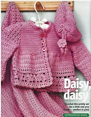 CR22 Baby Blanket Bonnet Jacket Cashmere & DK SilkVintage Crochet Pattern COPY • £3.49