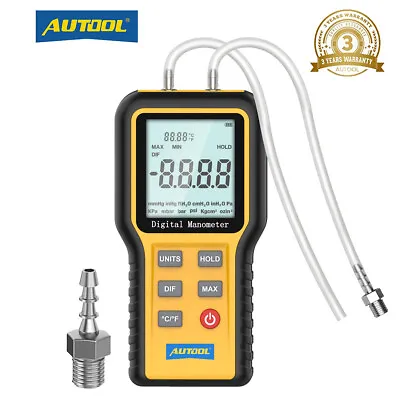 Digital Manometer Differential Dual Port Air Pressure Gauge HVAC Gas Tester  • $38.99