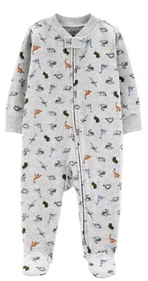 2 Sleep N Play Pajamas PJ's Sleepers Carter's Dinosaur Bear Footed Newborn • $16