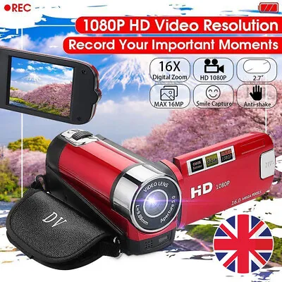Digital Video Camera Full HD 1080P 32GB 16x Zoom Mini Camcorder DV Camera • £25.53