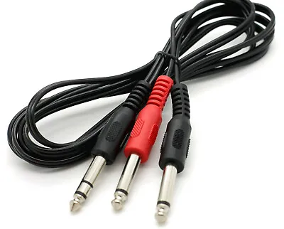 £3.79 • Buy Insert Lead 1/4  6.35mm Jack Audio Y Cable Stereo To Two Mono Jacks 2m
