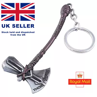 Thor Hammer Storm Breaker Axe Metal Keychain Marvel Gift Uk • £4.95