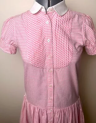 Ralph Lauren Dress Girls Size 14 Pink Gingham Collar Button Down  • $13.31