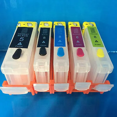 5 Reusable Empty Ink Cartridges For Canon Pixma Mp500 Mp530 Mp600 Mp600r Mp610 • £14.99