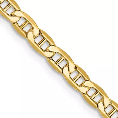 10K Yellow Gold 3.2mm Semi-Solid Anchor 20  Chain Necklace Gift For Womens Mens • $488