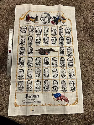 Vintage Kay Dee Presidents Of The United States Linen Towel George Bush • $5