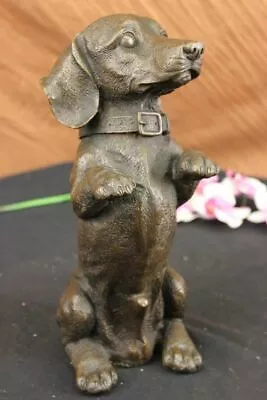 Metal Dachshund Dog Statue Figurine Bronze Hot Cast Detailed Classic Artwork Pet • $249