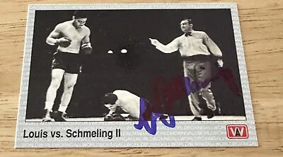 Max Schmeling 1991 All World Boxing #142 GTP All Authentic Auto Vs Joe Louis • $35