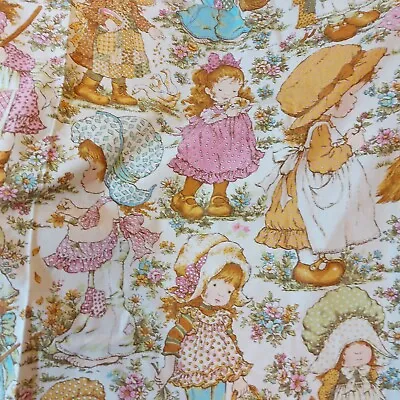 Vintage Fabric 70s Holly Hobbie  Kitsch Cotton  • £26