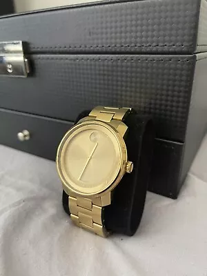 Movado Bold 44mm Stainless Steel Gold Case & Band *No Box* Light Scratches • $190