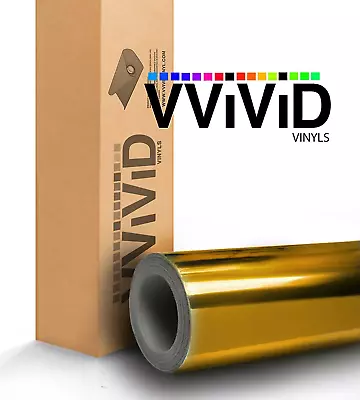 Gloss Chrome Gold Vinyl Wrap Adhesive Film 12 Inches X 24 Inches Roll Air Releas • $13.88