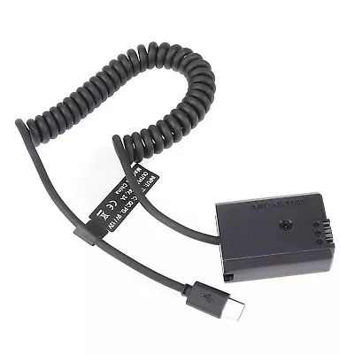 $24.19 • Buy USB-C To NP-FW50 Dummy Battery Adapter Spring Cable For Sony A6000 A6100 A6300 