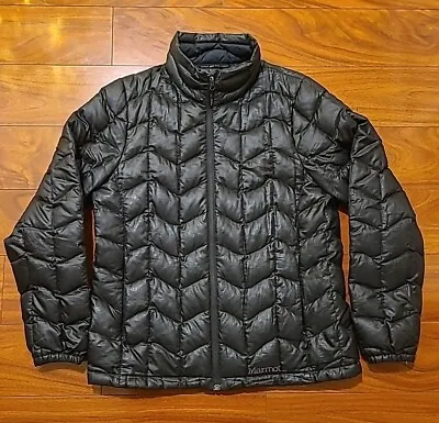 Marmot Jacket Women Black 800 Fill Puffer Goose Down Lightweight Sz Large  • $35.99