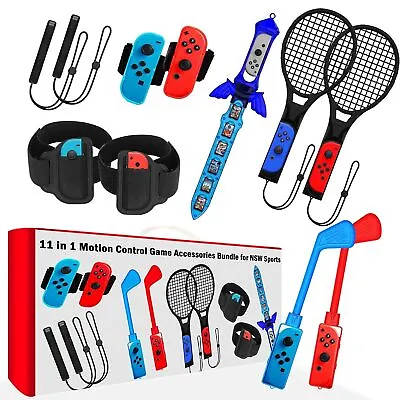 11 In 1 Switch Sports Accessories Kit For Nintendo Switch Joy Con Handle Grip AU • $57.99