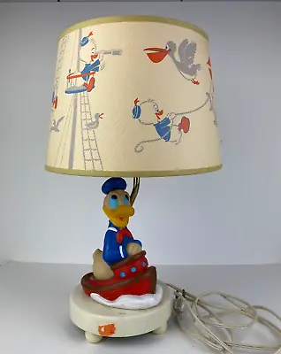 Vintage 1977 Donald Duck In A Boat Disney Lamp Light By The Dolly Toy Company • $79.99