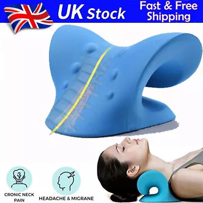 Neck Stretcher Relaxer Pillow For Pain Relief Cervical Traction Device Pillow UK • £5.89