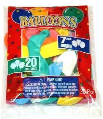 Amscan 7  Round Multicolor Balloons  20 Ct • $4.48