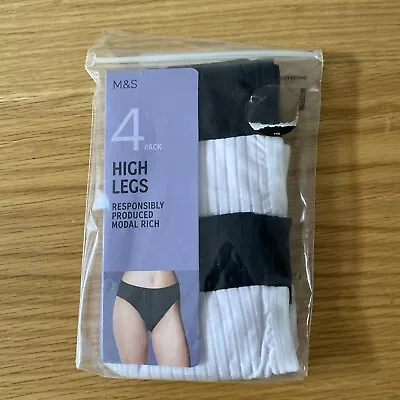 BNWT Marks & Spencer 4 Pairs Pants Size 8 Highlegs Responsible Fibres Latex Free • £11.99