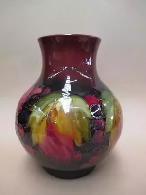 Vase William Moorcroft Leaves And Berry Flambe 19.5cm Circa 1950s • $828.44