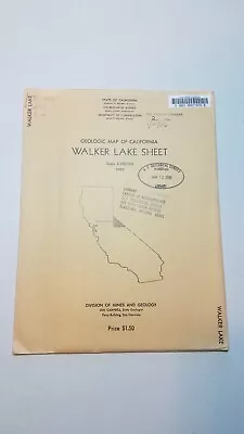 Geologic Map Of California Walker Lake Sheet 1963 • $9.95