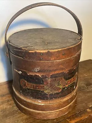 RARE BEAUTIFUL Antique Shearmans Minced Meat Firkin Bucket • $175