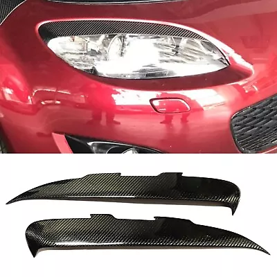 Car Front Headlight Eyebrows Trim For Mazda MX5 2009-2012 Real Carbon Fiber Zo • $66.72