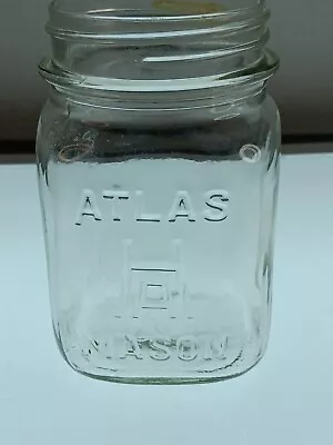 Vintage Atlas H Over A Mason Jar Square Body Pint • $6.99