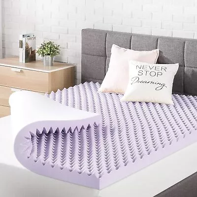 3 Inch Egg Crate Memory Foam Mattress Topper With Soothing Lavender Infusion Ce • $37.78