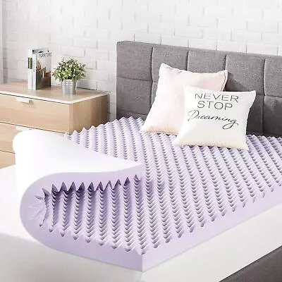 3 Inch Egg Crate Memory Foam Mattress Topper With Soothing Lavender Infusion • $37.78